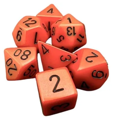 Imagen del producto de Rpg Dice Sets Orange/black Opaque Polyhedral 7-die Set – Dados – Chessex