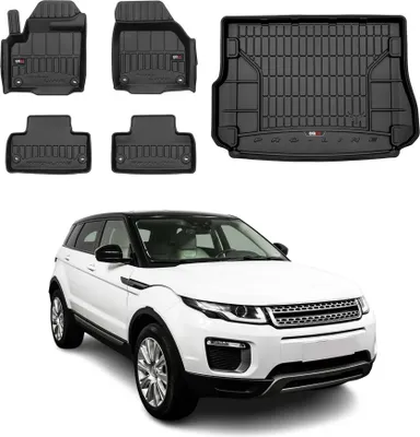 Image de Kit Tapis de Sol et Coffre pour Land Rover Range Rover Evoque 2011-2018 TPE Noir
