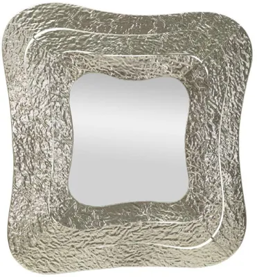 Image de FURNLUX Miroir mural Aury Argent 74cm / Couleur principale : Argent / Dimensions : 74 x 79 x 7 cm