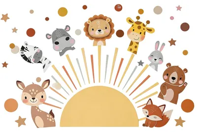 Image de Autocollants muraux, animaux de la forêt - Lot de 2