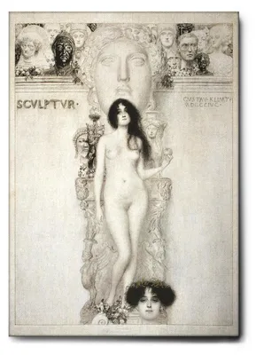 Produktbild von Giallobus - Skulptur - Gustav Klimt - 70L x 100W cm - Bild - Leinwand mit Standardrahmen