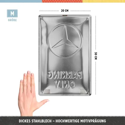 Produktbild von Nostalgic-Art - Blechschild 20 x 30cm - Mercedes-Benz – Parking Only Grey