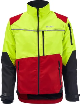 Produktbild von KOX Forstjacke Transform Rot/Gelb Größe 58/60 | KWF-Profi | Wasserabweisend | Atmungsaktiv