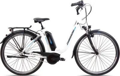 Productafbeelding van 28-inch elektrische stadsfiets voor dames, model CHRISSON E-CASSIOPEA, 7 versnellingen Shimano Nexus, mat wit, Bosch Active Line Powerpack 400
