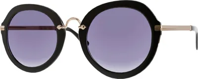 Produktbild von Gil Damen Sonnenbrille Runde Designer 80er Modern Urlaub Sommer Strand 30410 Schwarz Gold