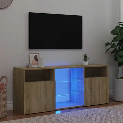 Produktbild von vidaXL TV-Schrank mit LED-Leuchten Sonoma-Eiche 120x30x50 cm
