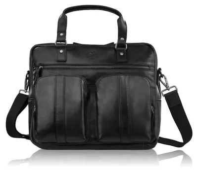 Produktbild von Herren-Laptop-Tasche aus Leder für Dokumente schwarz Paolo Peruzzi SL-01-BL