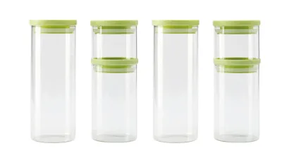Produktbild von Aufbewahrungsdose 6er Set Glasbehälter rund mit PP Deckel