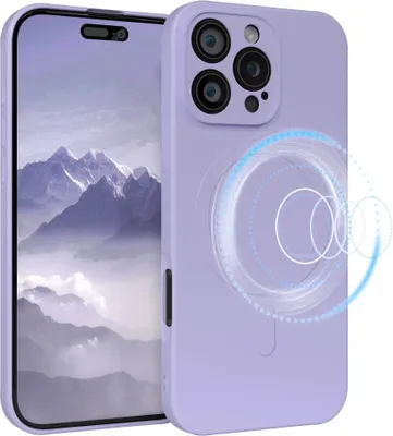 Produktbild von EAZY CASE - Silikonhülle magnetisch für Apple iPhone 16 Pro Max, Hülle Silikon, weich stoßfeste Magnet Handyhülle, Schutzhülle mit Kameraschutz, TPU Bumper in Lila