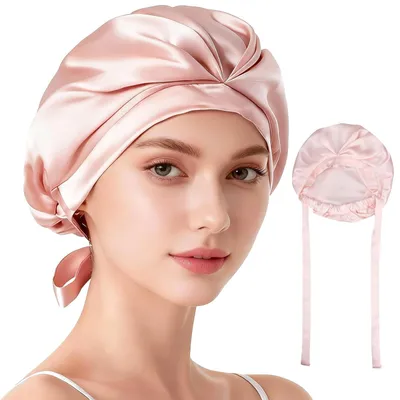 Immagine prodotto di Omgoods - Mascherina per capelli in seta al 100%, ideale per capelli sani, color rosa
