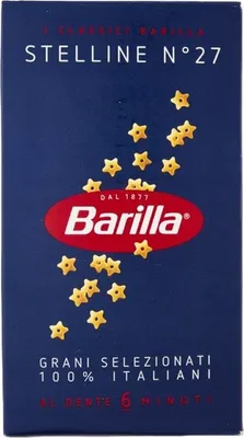 A box of Barilla Stelline pasta.