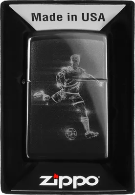 Produktbild von Zippo Feuerzeug Fußballspieler Motiv Schwarz