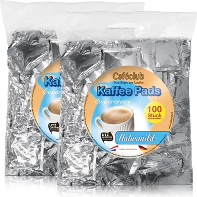 Produktbild von 2x Cafeclub Naturmild Kaffeepads Megabeutel je 100 stk. milde Röstung
