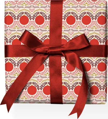 Produktbild von Klassisches Weihnachts-Edles Geschenkpapier mit Weihnachtskugel, rot - G22147, 32 x 48cm