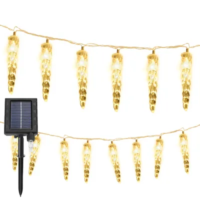 Produktbild von Jopassy 10M 80 LED Solar Eiszapfen Lichterkette Außen Innen 8 Modi IP44 Party Garten Lichtervorhang Fenster Weihnachten Eisregen Beleuchtung Deko Warmweiß