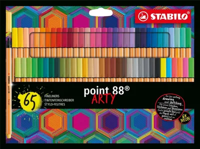 Image de Feutre fin pointe 88 Arty, boîte en carton, lot de 5 x 65 stylos