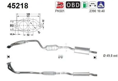 Produktbild von AS Katalysator Kat für BMW 3 Limousine (E46) 45218