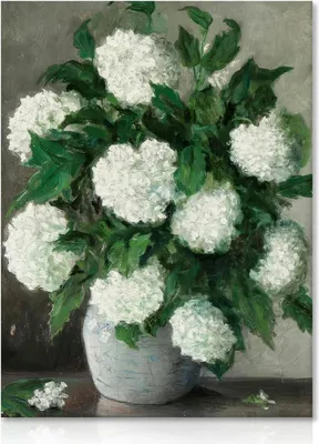 Zdjęcie produktu dla Vintage hortensja obraz na płótnie 30x40 cm bez ramy - Botaniczny obraz kwiatów