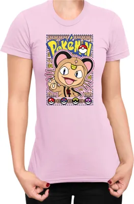 Zdjęcie produktu dla Koszulka Damska Japan Manga Anime Comics Pokemon 031, Lady M / Jasnoróżowy