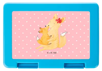 Produktbild von Mr. & Mrs. Panda Brotzeitbox Fuchs Mama - Rot Pastell - Geschenk, Frischhaltedose, Umarmen, Muttertag, Mutter, Meal Prep Box, Bento, Brotbehälter, Schoß, Tochter