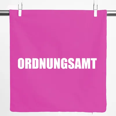 Produktbild von Huuraa Kissenbezug Ordnungsamt Schriftzug 40x40cm Fuchsia Baumwolle Dekokissenbezug Geschenkidee