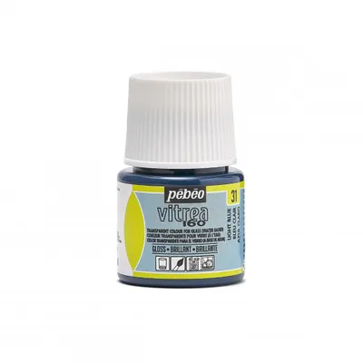 Obrázek produktu pro Pebeo Vitrea 160 barva na sklo, 45 ml, 31 světle modrá lesklá