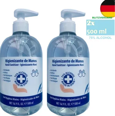 Produktbild von Handhygiene Gel, Desinfektionsgel, Desinfektion für die Hände, Händedesinfektionsmittel (2x 500 ml) Handgel