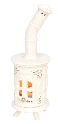 Produktbild von Dekohelden24 Keramik - Teelichtofen - Weiss mit Gold - Hand Art Keramik, ca. 21