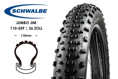 Produktbild von Schwalbe Jumbo Jim Addix Speedgrip SnakeSkin -fatbikerengas, 26 x 4.40"