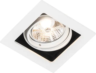 Zdjęcie produktu dla QAZQA - Nowoczesny reflektor wpuszczany biały regulowany - Artemis 70 I Salon I Sypialnia - Kwadrat aluminiowy - LED odpowiedni GU10