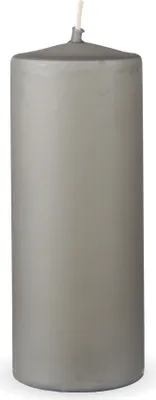 Obrázok produktu pre HS Candle sviečky v tvare stĺpca "Light grey", veľkosť Ø7 x 16 cm, voskové sviečky s dlhou dobou horenia až 50 hodín - nevoňavé sviečky v tvare stĺpca - mnoho farieb/veľkostí