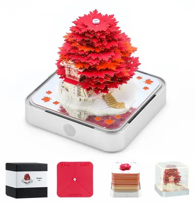 3D-Abreißkalender 2027, Weihnachtsbaum-Notizblock, 8x15 cm