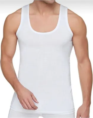 Produktbild von 3 Pack Herren Unterhemden Feinripp Tank Top Achselhemd Weiß  Größe S %100 Baumwolle K-87