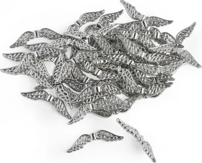 Produktbild von VBS XXL Flügelperlen, ca. 31 x 7 mm, 50 Stück, Metall