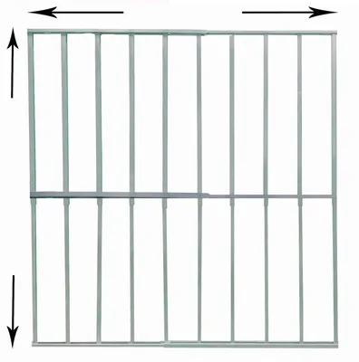 Produktbild von Fenstergitter ausziehbar 95 × 95 bis 165 × 165 cm Weiß – Einbruchschutz Sicherheitsgitter aus Stahl für große Fenster, verstellbar