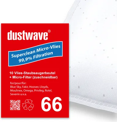 Produktbild von Sparpack - 10 Staubsaugerbeutel passend für Fakir - (Nilco) 20 47 805 Bodenstaubsauger von dustwave® Markenstaubbeutel –  Germany + inkl. Microfilter