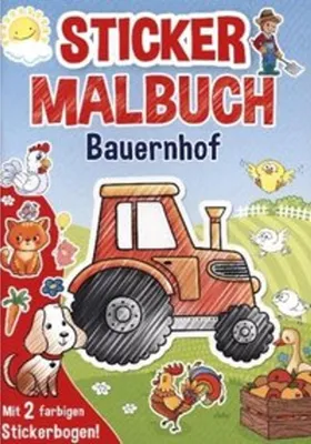 Immagine prodotto di Stickermalbuch Bauernhof: Sticker und Malvorlagen mit idyllischen Motiven