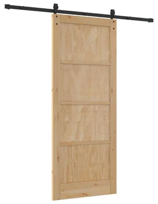 Image de Porte coulissante ORKDAL Naturel et noir 86 x 211 cm