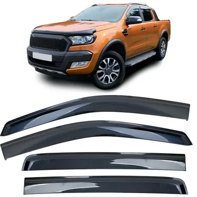 Produktbild von Windabweiser Regenabweiser schwarz 4-teilig für Ford Ranger T6 T7 T8 2012-2022