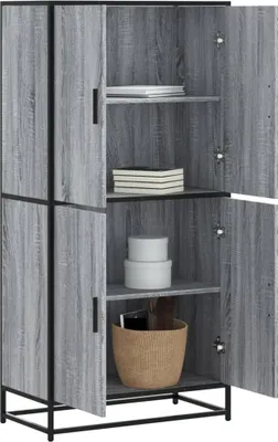Obrázek produktu pro vidaXL Highboard Grey Sonoma 68x35x139 cm Materiál na bázi dřeva