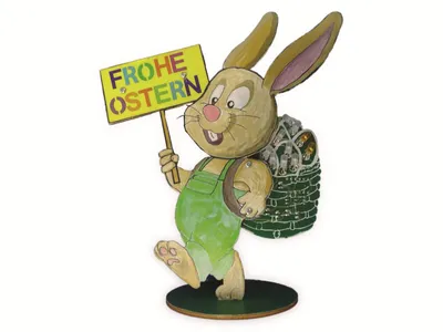 Produktbild von Osterhase Bausatz Holz mit LED-Blinkfunktion 220x202x60mm Osterdekoration