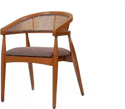 Produktbild von Brauner Luxus Stuhl Holzrahmen Esszimmer Designer Stühle Armlehnenstuhl