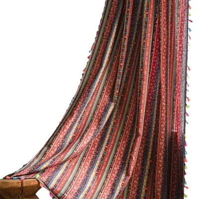 Produktbild von Vorhang 200x150cm Böhmische Bunt Baumwolle Leinen Beschattung
