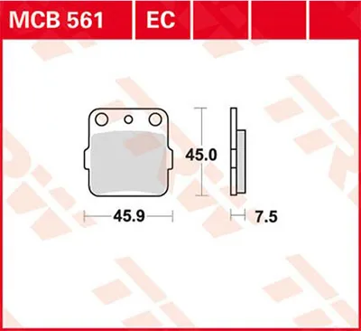 Produktbild von TRW Bremsbelagsatz EC MCB561EC DVX400  CRF150R KE03 KX80 RM65 YZ80