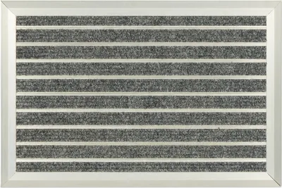 Image de Paillasson Relaxdays, aluminium, 60 x 40 cm, antidérapant, pour l'intérieur et l'extérieur, résistant aux intempéries, argent/gris
