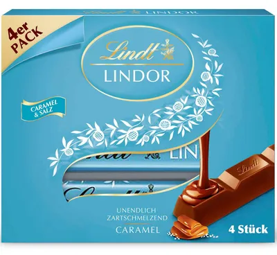 Produktbild von Lindt Lindor Caramel & Salz Vollmilch Sticks 4x25g