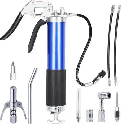 Productafbeelding van Vetpers, hoogdrukpomp, flexibele verlengslang, blauw