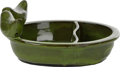 Produktbild von Esschert Design Futter- und Trinkschale Grün lasiert oval - Keramik