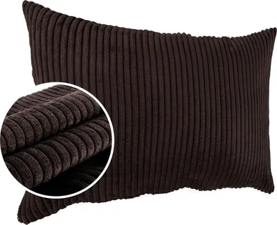 Produktbild von Kissenhülle Cordsamt einfarbig für Zierkissen 50 x 30 cm Dunkelbraun