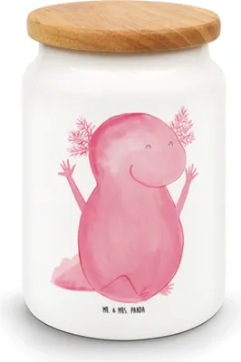 Produktbild von Mr. & Mrs. Panda zuckerdose Axolotl Hurra - Weiß - Geschenk, Keksdose, behälter, Fröhlich, Spaß, Teedose, aufbewahrungsbehälter, gebäckdose, Lurch